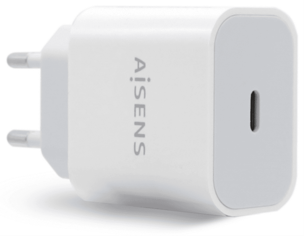 AISENS Cargador USB-C P?3.0 1 Puerto 1x USB-C 20 W, Blanco