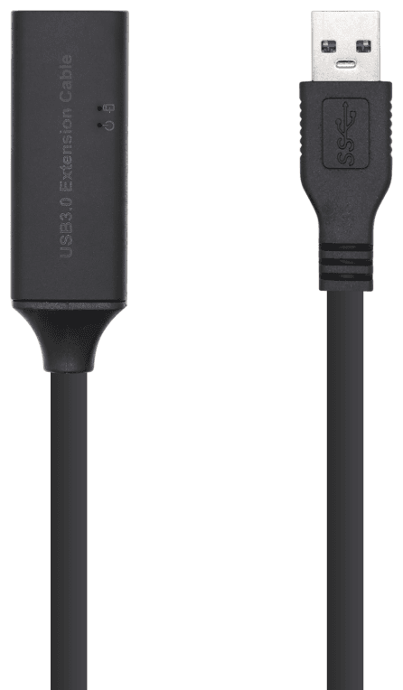 AISENS Cable USB 3.0 Prolongador con amplificador y alim., Tipo A/M-A/H, Negro, 15m