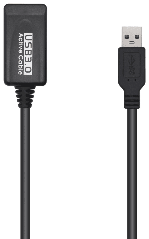 AISENS Cable USB 3.0 Prolongador Con Amplificador, Tipo A/M-A/H, Negro, 5.0m