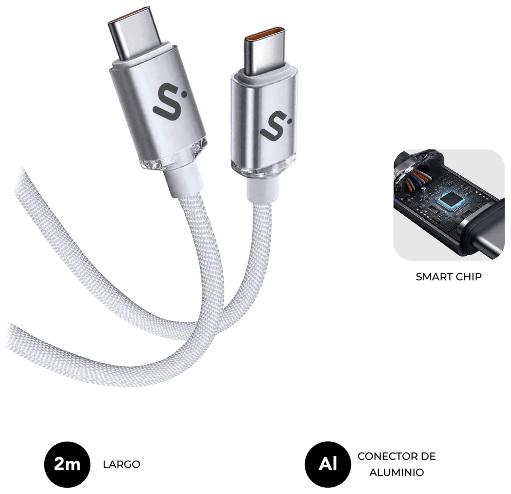 SUBBLIM CABLE OPTIMUS 60W C-C 2m WHITE