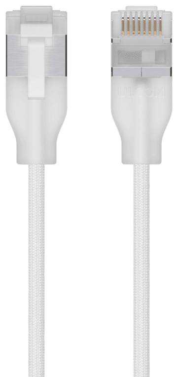 Ubiquiti UACC-Cable-Patch-EL-C6A-1M-W cable de red Translúcido, Blanco Cat6a
