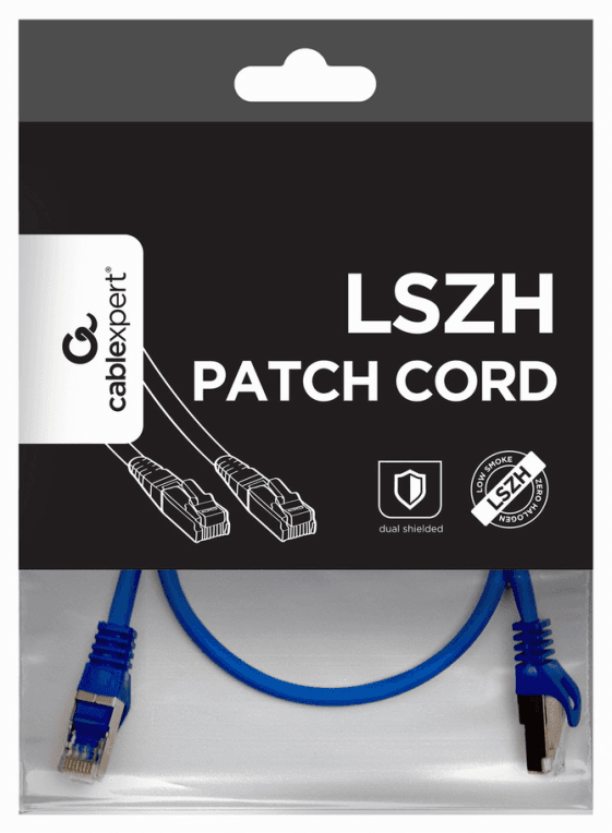 Gembird PP6A-LSZHCU-B-0.5M cable de red Azul 0,5 m Cat6a S/FTP (S-STP)