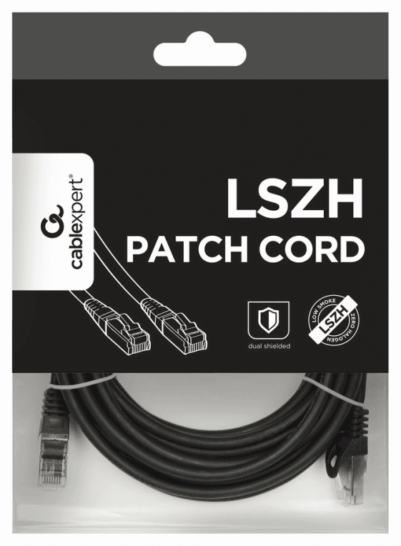 Gembird PP6A-LSZHCU-BK-5M cable de red Negro Cat6a S/FTP (S-STP)