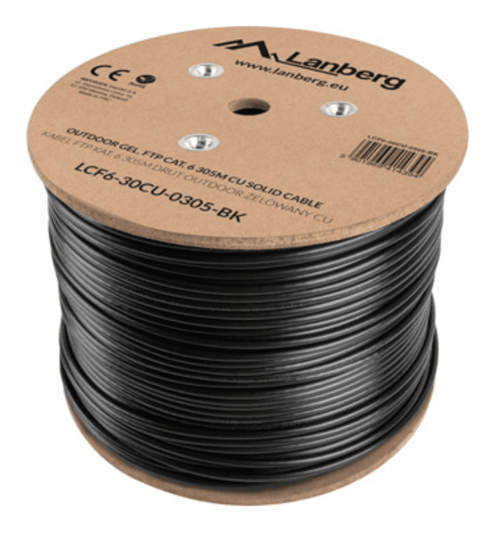 Lanberg LCF6-30CU-0305-BK cable de red Negro 305 m Cat6