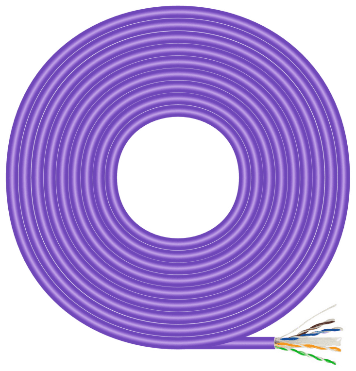 AISENS Cable de Red RJ45 LSZH Cat.6 UTP Rigido AWG23 CCA (Aleacion), Violeta, 100M