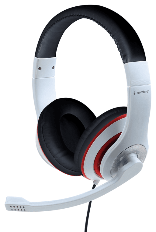 Gembird MHS-03-WTRDBK auricular y casco Auriculares Alámbrico Diadema Juego Negro, Rojo, Blanco