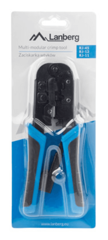 Lanberg NT-0201 crimpadora Herramienta para prensar Negro, Azul