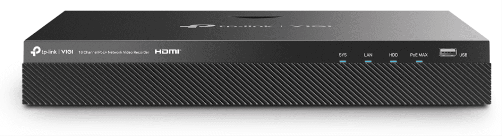 TP-Link VIGI NVR2016H-16P Grabadore de vídeo en red (NVR) Negro