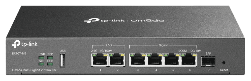 TP-Link Omada ER707-M2 router 2.5 Gigabit Ethernet, Ethernet rápido, Gigabit Ethernet Negro