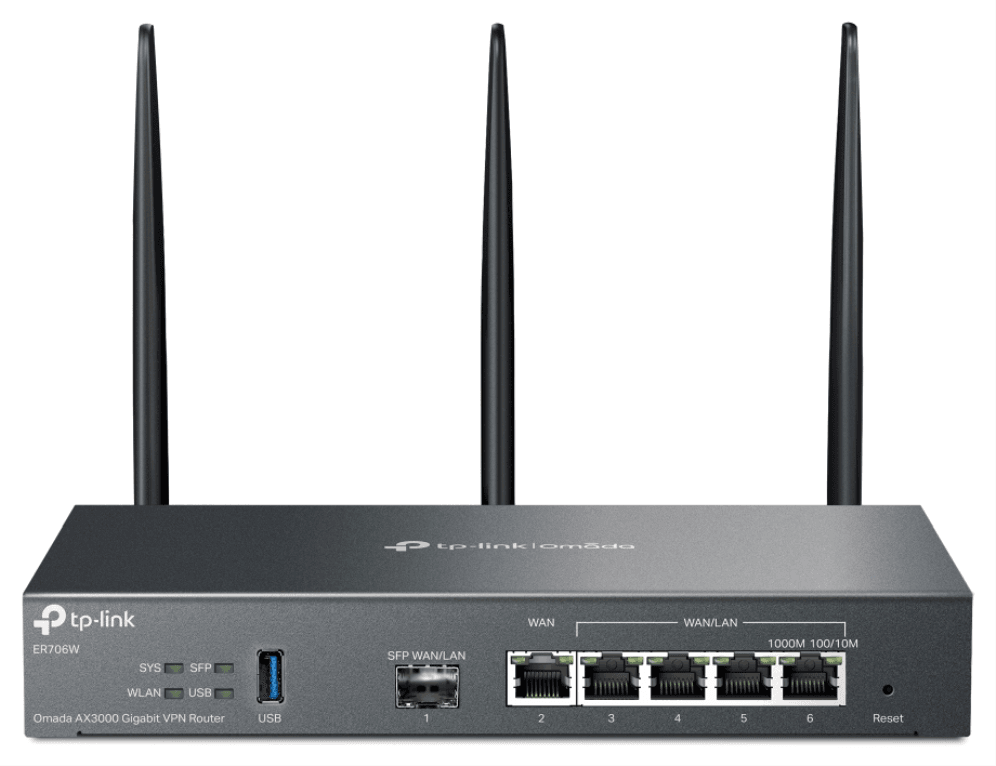 TP-Link Omada ER706W router inalámbrico Gigabit Ethernet Doble banda (2,4 GHz / 5 GHz) Negro