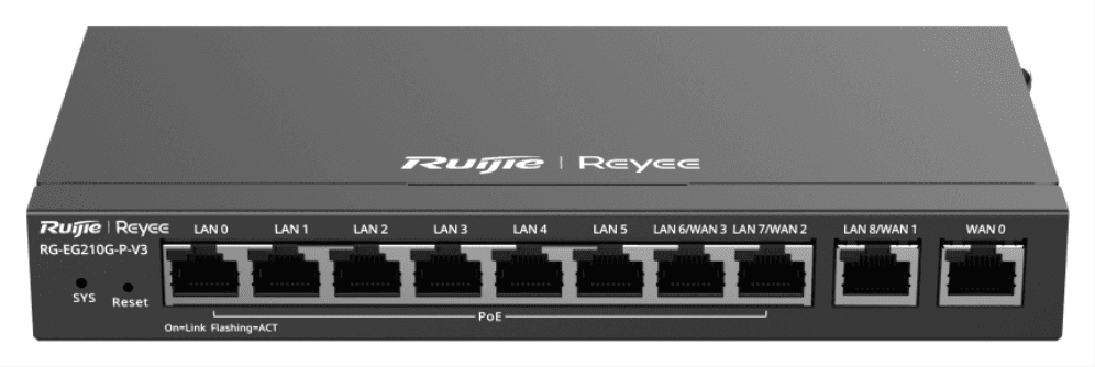 Ruijie Networks RG-EG210G-P-V3 router Gigabit Ethernet Negro