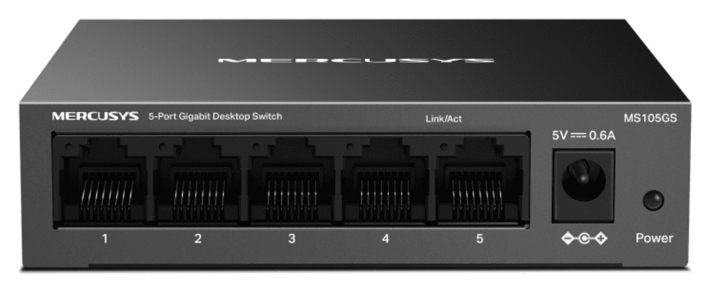 Mercusys MS105GS switch No administrado Gigabit Ethernet (10/100/1000) Negro