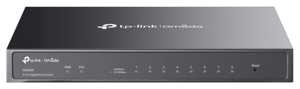 TP-Link Omada SG2008 switch Gestionado L2/L2+ Gigabit Ethernet (10/100/1000) Negro