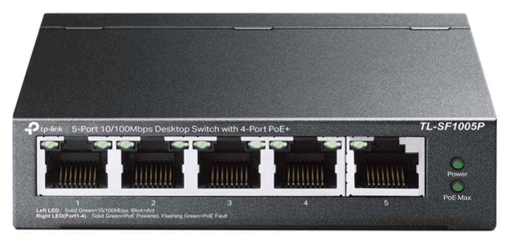 TP-Link TL-SF1005P No administrado Fast Ethernet (10/100) Energía sobre Ethernet (PoE) Negro