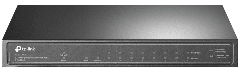 TP-Link TL-SG1210P switch No administrado Gigabit Ethernet (10/100/1000) Energía sobre Ethernet (PoE) Gris