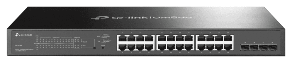 TP-Link Omada TL-SG2428P Gestionado L2/L2+ Gigabit Ethernet (10/100/1000) Energía sobre Ethernet (PoE) 1U Negro