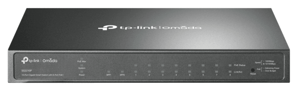 TP-Link Omada SG2210P switch Gestionado L2/L2+ Gigabit Ethernet (10/100/1000) Energía sobre Ethernet (PoE) Negro