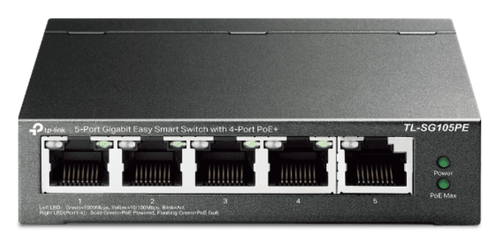 TP-Link TL-SG105PE switch Gestionado L2 Gigabit Ethernet (10/100/1000) Energía sobre Ethernet (PoE) Negro