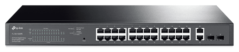 TP-Link TL-SG1428PE switch Gestionado L2 Gigabit Ethernet (10/100/1000) Energía sobre Ethernet (PoE) 1U Negro
