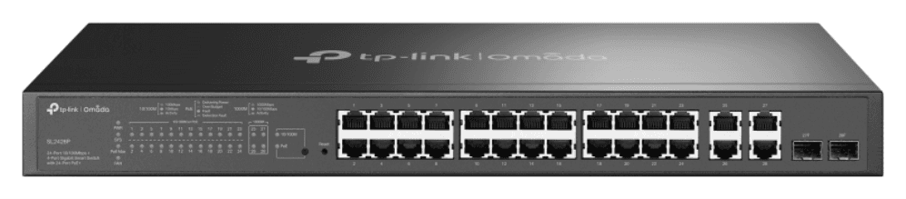 TP-Link Omada SL2428P switch Gestionado L2 Fast Ethernet (10/100) Energía sobre Ethernet (PoE) 1U Negro