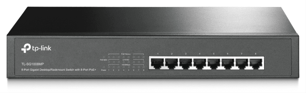TP-Link TL-SG1008MP switch No administrado Gigabit Ethernet (10/100/1000) Energía sobre Ethernet (PoE) Negro