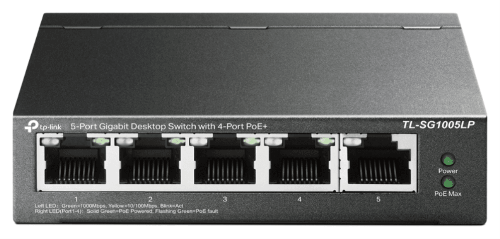 TP-Link TL-SG1005LP switch No administrado Gigabit Ethernet (10/100/1000) Energía sobre Ethernet (PoE) Negro