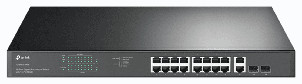 TP-Link TL-SG1218MP switch No administrado Gigabit Ethernet (10/100/1000) Energía sobre Ethernet (PoE) 1U Negro