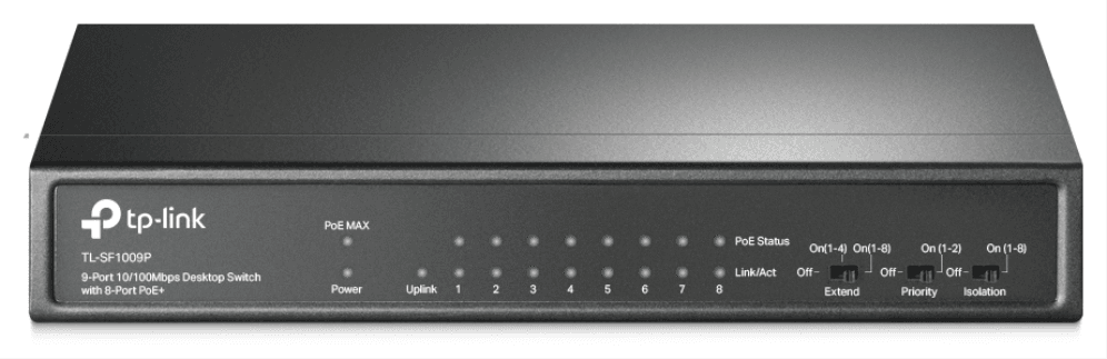 TP-Link TL-SF1009P switch No administrado Fast Ethernet (10/100) Energía sobre Ethernet (PoE) Negro