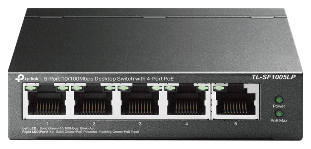 TP-Link TL-SF1005LP switch No administrado Fast Ethernet (10/100) Energía sobre Ethernet (PoE) Negro