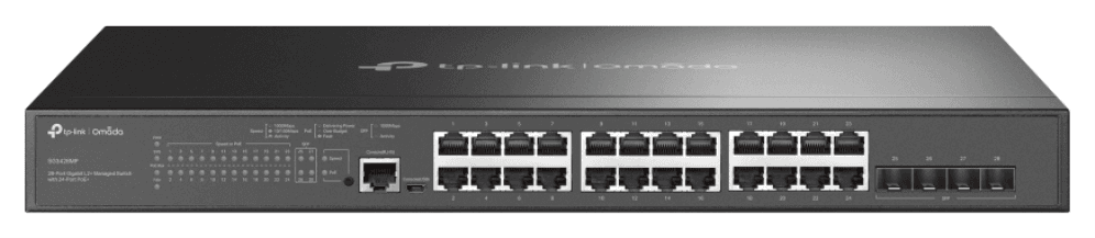 TP-Link Omada SG3428MP switch Gestionado L2+ Gigabit Ethernet (10/100/1000) Energía sobre Ethernet (PoE) 1U Negro