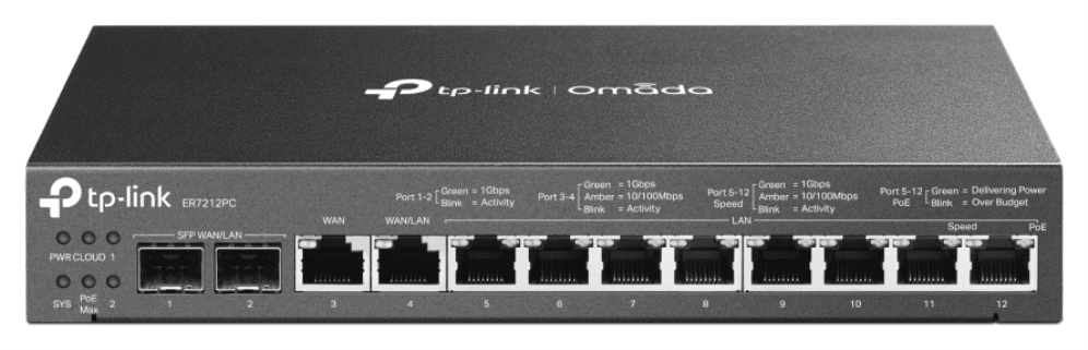 TP-Link Omada ER7212PC router Gigabit Ethernet Negro