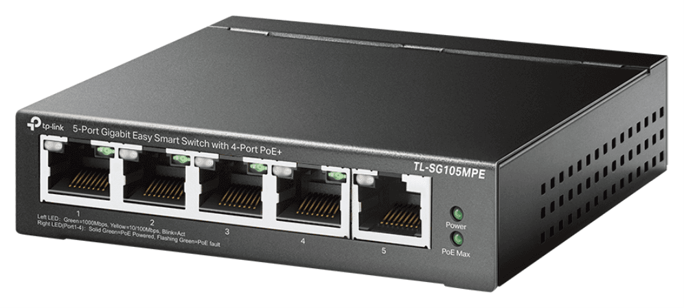 TP-Link TL-SG105MPE switch L2 Gigabit Ethernet (10/100/1000) Energía sobre Ethernet (PoE) Negro