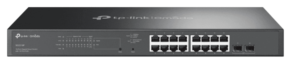 TP-Link Omada SG2218P switch Gestionado L2/L2+ Gigabit Ethernet (10/100/1000) Energía sobre Ethernet (PoE) 1U Negro
