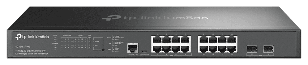 TP-Link Omada SG3218XP-M2 switch Gestionado L2+ 2.5G Ethernet (100/1000/2500) Energía sobre Ethernet (PoE) 1U Negro