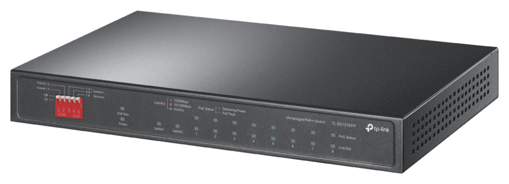 TP-Link TL-SG1210PP switch No administrado Gigabit Ethernet (10/100/1000) Energía sobre Ethernet (PoE) Negro