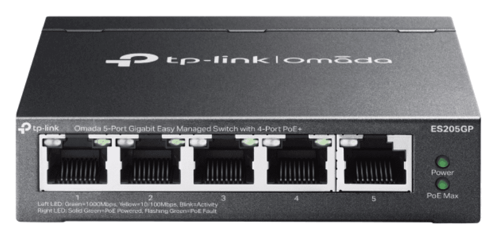 TP-Link Omada ES205GP switch Gestionado Gigabit Ethernet (10/100/1000) Energía sobre Ethernet (PoE) Negro
