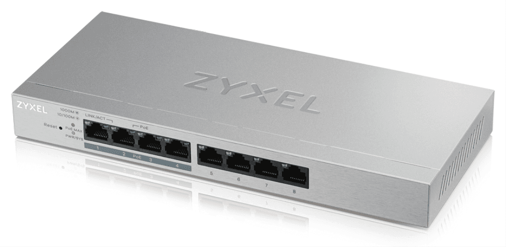 Zyxel GS1200-8HP v2 Gestionado Gigabit Ethernet (10/100/1000) Energía sobre Ethernet (PoE) Gris