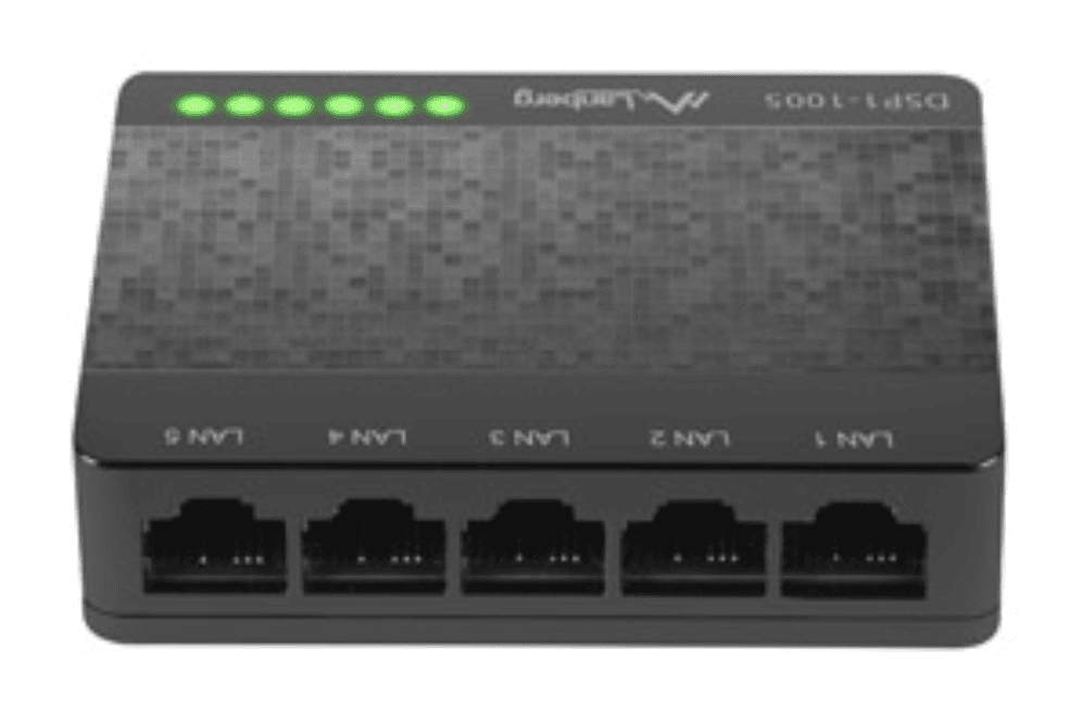 Lanberg DSP1-1005 switch No administrado Gigabit Ethernet (10/100/1000) Negro, Gris