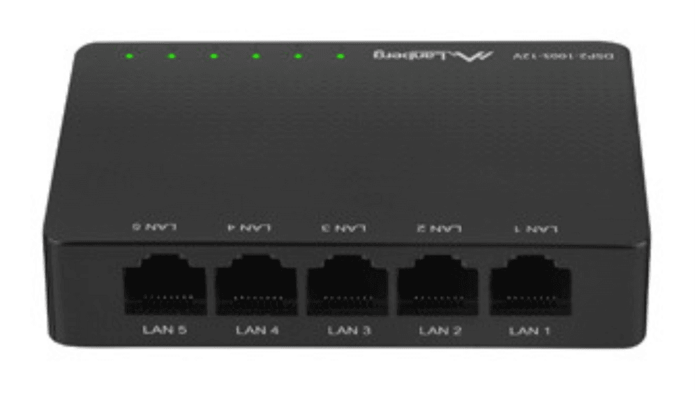 Lanberg DSP2-1005-12V switch No administrado Gigabit Ethernet (10/100/1000) Negro