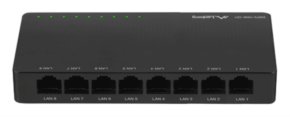 Lanberg DSP2-1008-12V switch No administrado Gigabit Ethernet (10/100/1000) Negro