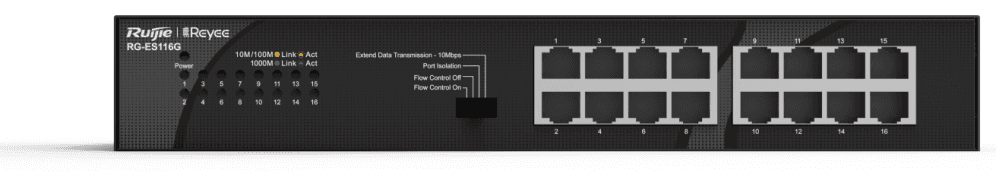 Ruijie Networks RG-ES116G switch No administrado Gigabit Ethernet (10/100/1000) Negro