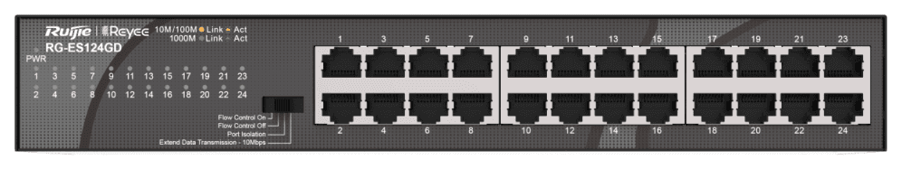 Ruijie Networks RG-ES124GD switch No administrado Gigabit Ethernet (10/100/1000) Negro