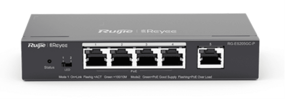 Ruijie Networks RG-ES205GC-P switch Gestionado L2 Gigabit Ethernet (10/100/1000) Energía sobre Ethernet (PoE)
