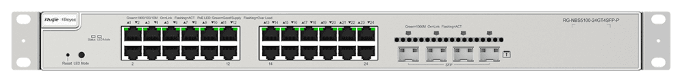 Ruijie Networks RG-NBS5200-24GT4XS-P switch Gestionado L3 Gigabit Ethernet (10/100/1000) Energía sobre Ethernet (PoE) Gris
