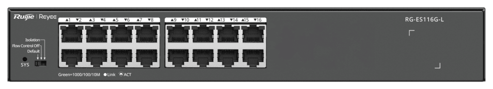 Ruijie Networks RG-ES116G-L switch No administrado L2 Gigabit Ethernet (10/100/1000) Negro