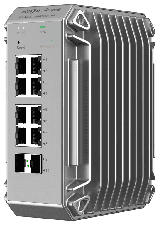Ruijie Networks RG-NIS3100-8GT2SFP-HP switch Gestionado L2 Gigabit Ethernet (10/100/1000) Energía sobre Ethernet (PoE) Gris