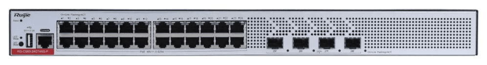 Ruijie Networks RG-CS83-24GT4XS-P switch Gestionado L3 Gigabit Ethernet (10/100/1000) Energía sobre Ethernet (PoE) 1U Gris