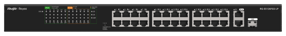 Ruijie Networks RG-ES126FGS-LP switch No administrado L2 Fast Ethernet (10/100) Energía sobre Ethernet (PoE) Negro