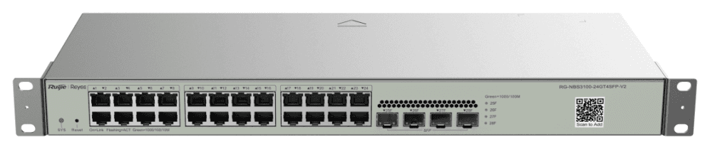 Ruijie Networks RG-NBS3100-24GT4SFP-V2 switch Gestionado L2 Gigabit Ethernet (10/100/1000) Metálico