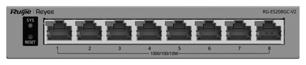 Ruijie Networks RG-ES208GC-V2 switch Gestionado L2 Gigabit Ethernet (10/100/1000) Gris